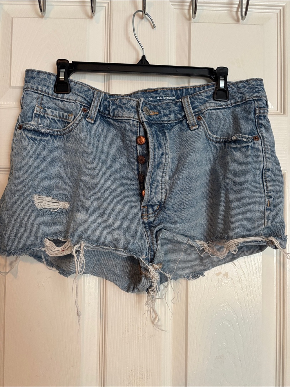 Old Navy Light Wash Distressed Denim Cutoff Shorts